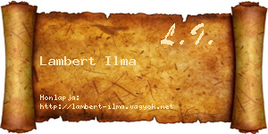 Lambert Ilma névjegykártya